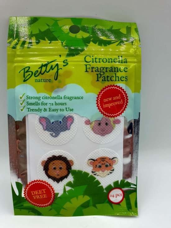 Betty's Muggenwerende Stickers Citronella - 24 stuks Betty's Muggenwerende Stickers Citronella - 24 stuks