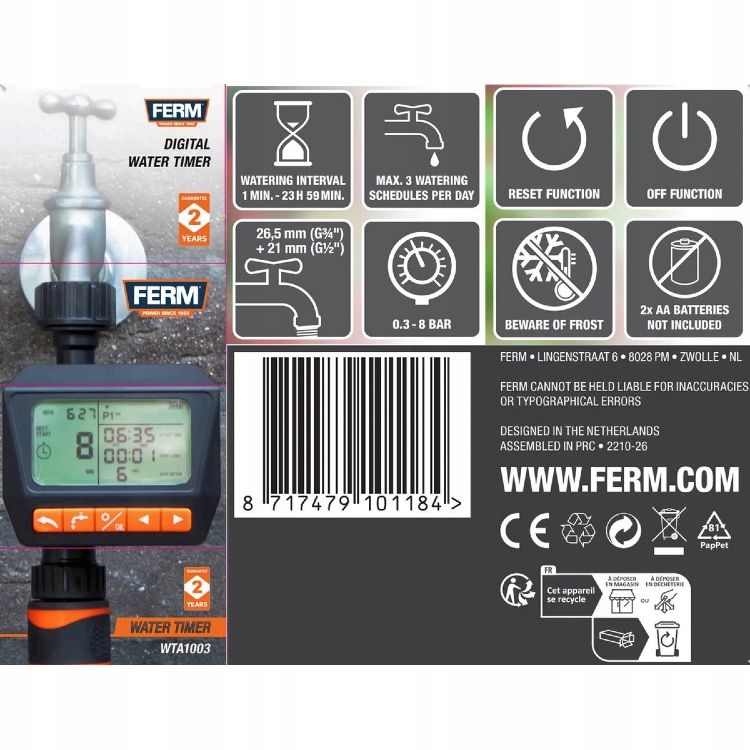 Ferm Digitale Water Timer - WTA1003 Ferm Digitale Water Timer - WTA1003