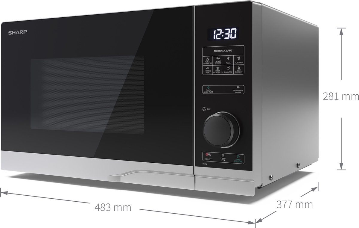 Sharp Magnetron YC-PS234AE-S 23 Liter 40,3 cm - Zwart Sharp Magnetron YC-PS234AE-S 23 Liter 40,3 cm - Zwart