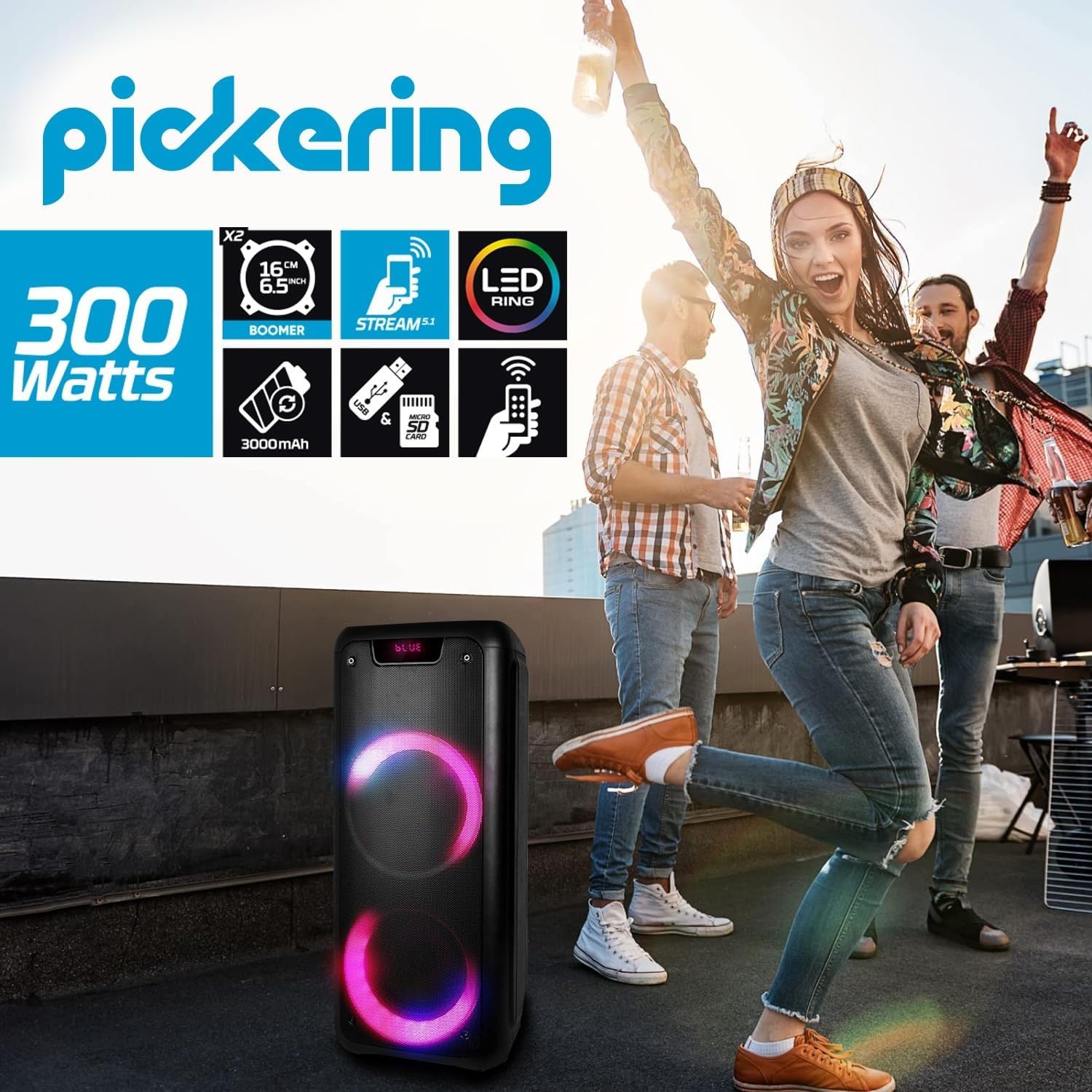 Pickering Draagbare Speaker Bluetooth PartyDJOON - Max 300 Watt Pickering Draagbare Speaker Bluetooth PartyDJOON - Max 300 Watt