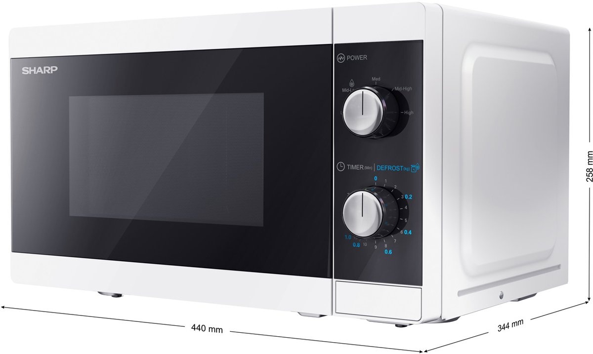 Sharp YC-MS01E-W Magnetron - 800W - 20 liter - wit Sharp YC-MS01E-W Magnetron - 800W - 20 liter - wit