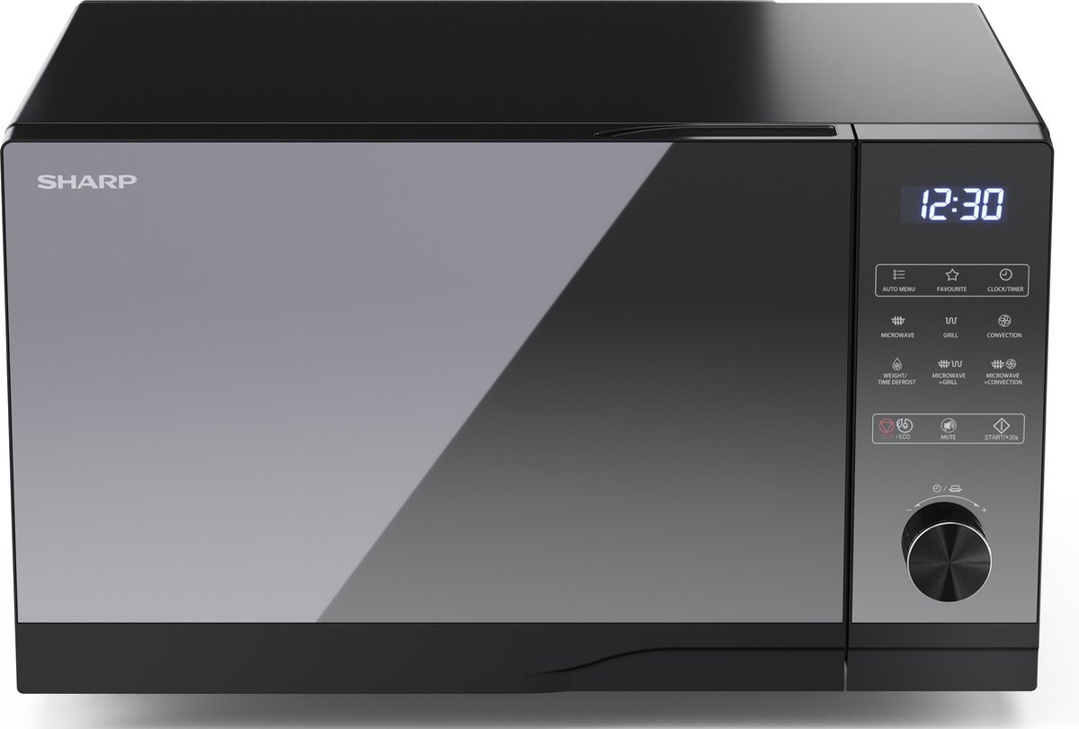 Sharp YC-GC52BE-B Flatbed combimagnetron met grill en heteluchtoven - 900W - 25 liter - Zwart Sharp YC-GC52BE-B Flatbed combimagnetron met grill en heteluchtoven - 900W - 25 liter - Zwart