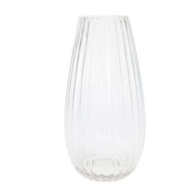 Vaas van glas met ribbel - 15 x 30 cm 1093914