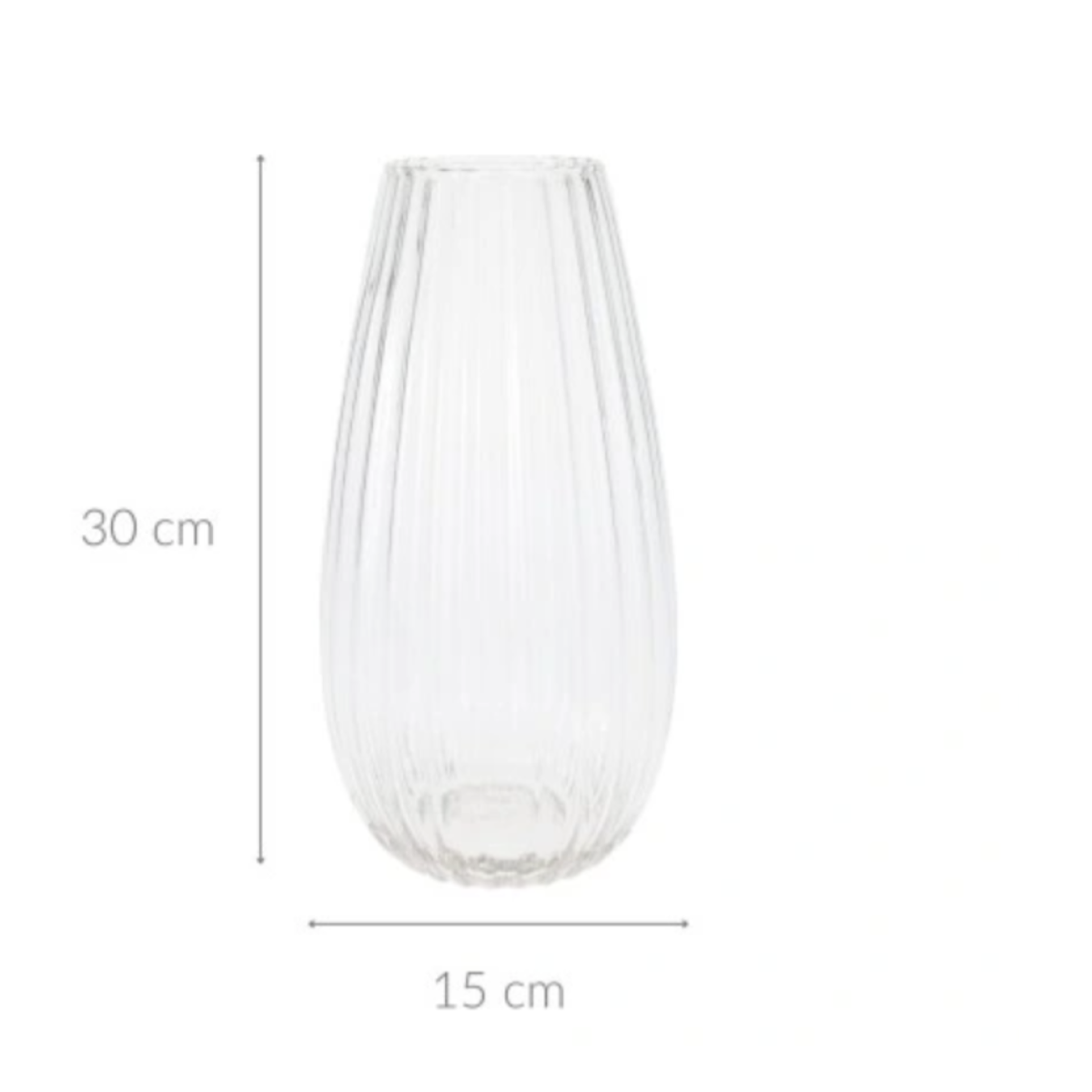 Vaas van glas met ribbel - 15 x 30 cm Vaas van glas met ribbel - 15 x 30 cm