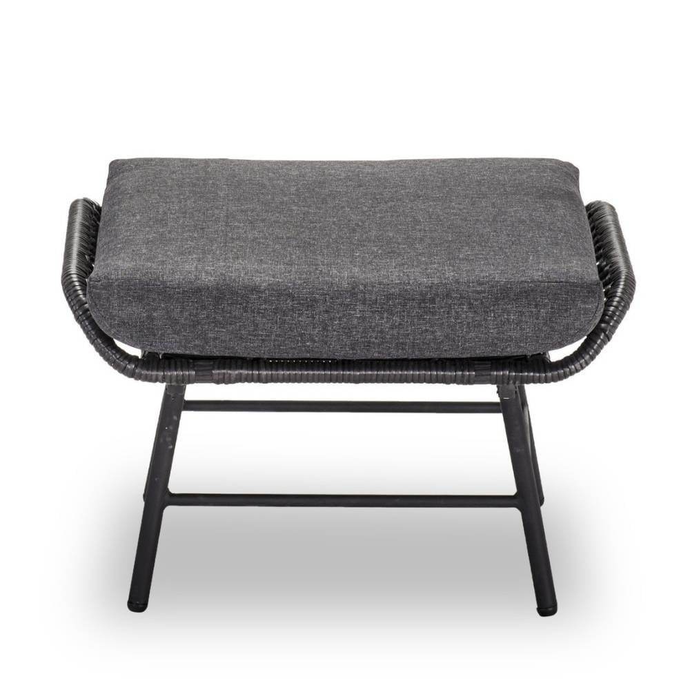 Mondial Living Loungestoel Dex met Hocker Charcoal