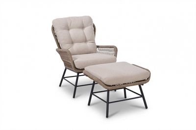 Mondial Living Loungestoel Dex met Hocker Sahara Dust 1094371