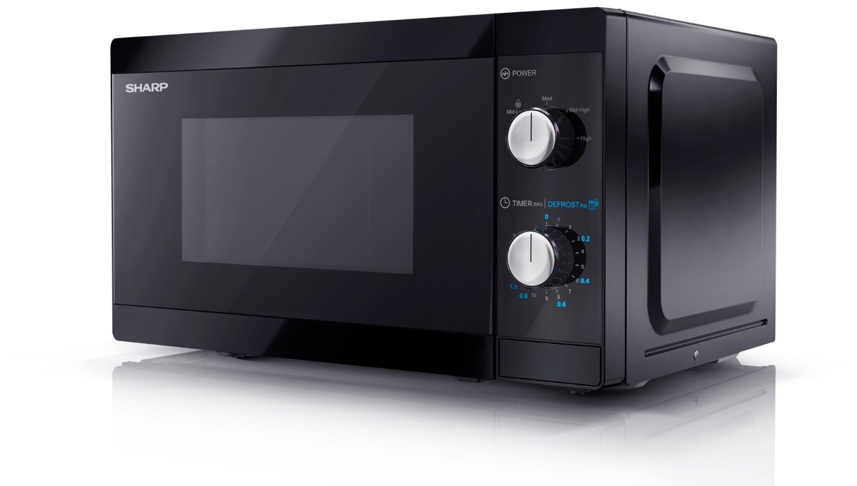 Sharp Magnetron-Grill YC-MS01E-B Zwart 800 Watt Sharp Magnetron-Grill YC-MS01E-B Zwart 800 Watt