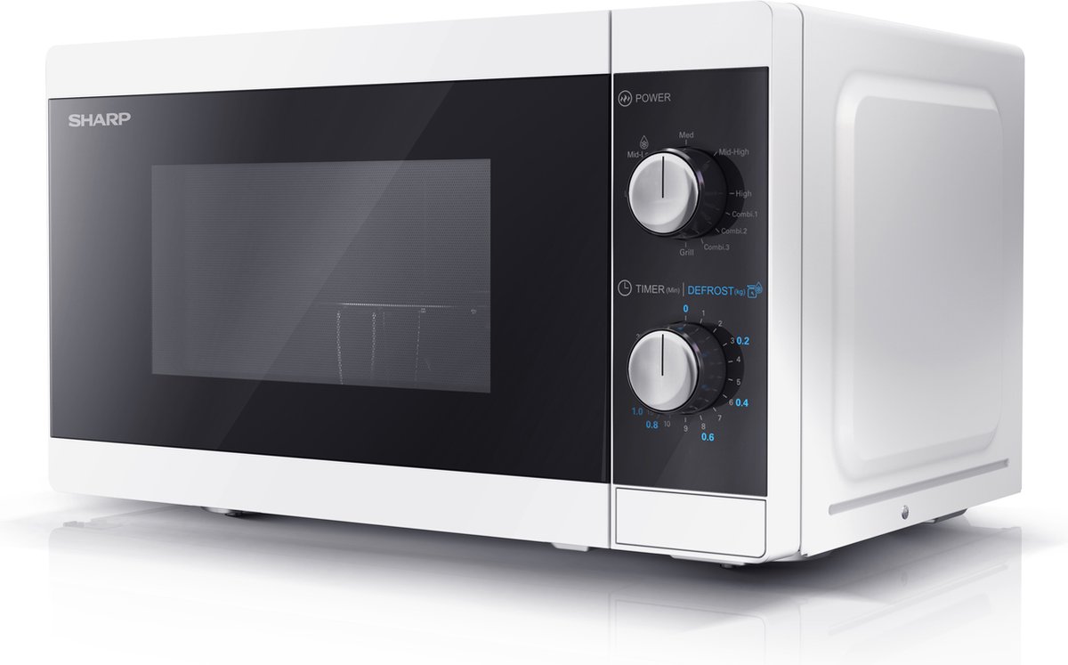 Sharp Magnetron-Grill YC-MG01E-W Wit 800 Watt Sharp Magnetron-Grill YC-MG01E-W Wit 800 Watt