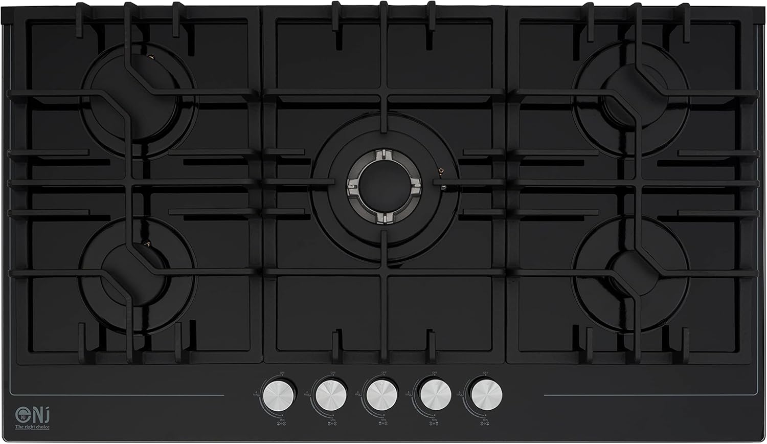 NJ-903G Inbouw Gaskookplaat 90x52cm 5 pits Zwart
