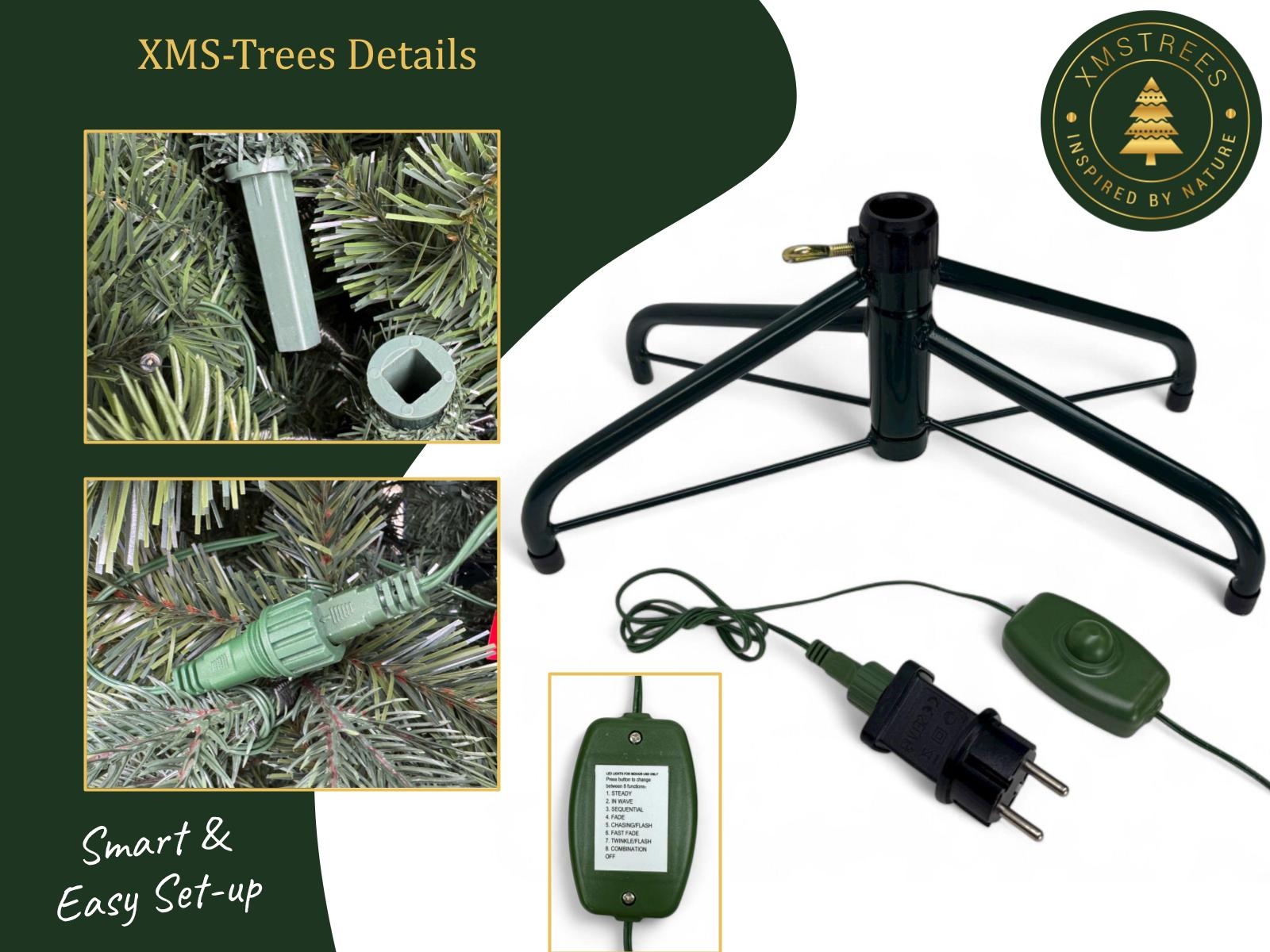 XMS-Trees Kunstkerstboom Fairbanks H180 x Ø94 cm - inclusief LED - met besneeuwde takken - Brandvertragend XMS-Trees Kunstkerstboom Fairbanks H180 x Ø94 cm - inclusief LED - met besneeuwde takken - Brandvertragend