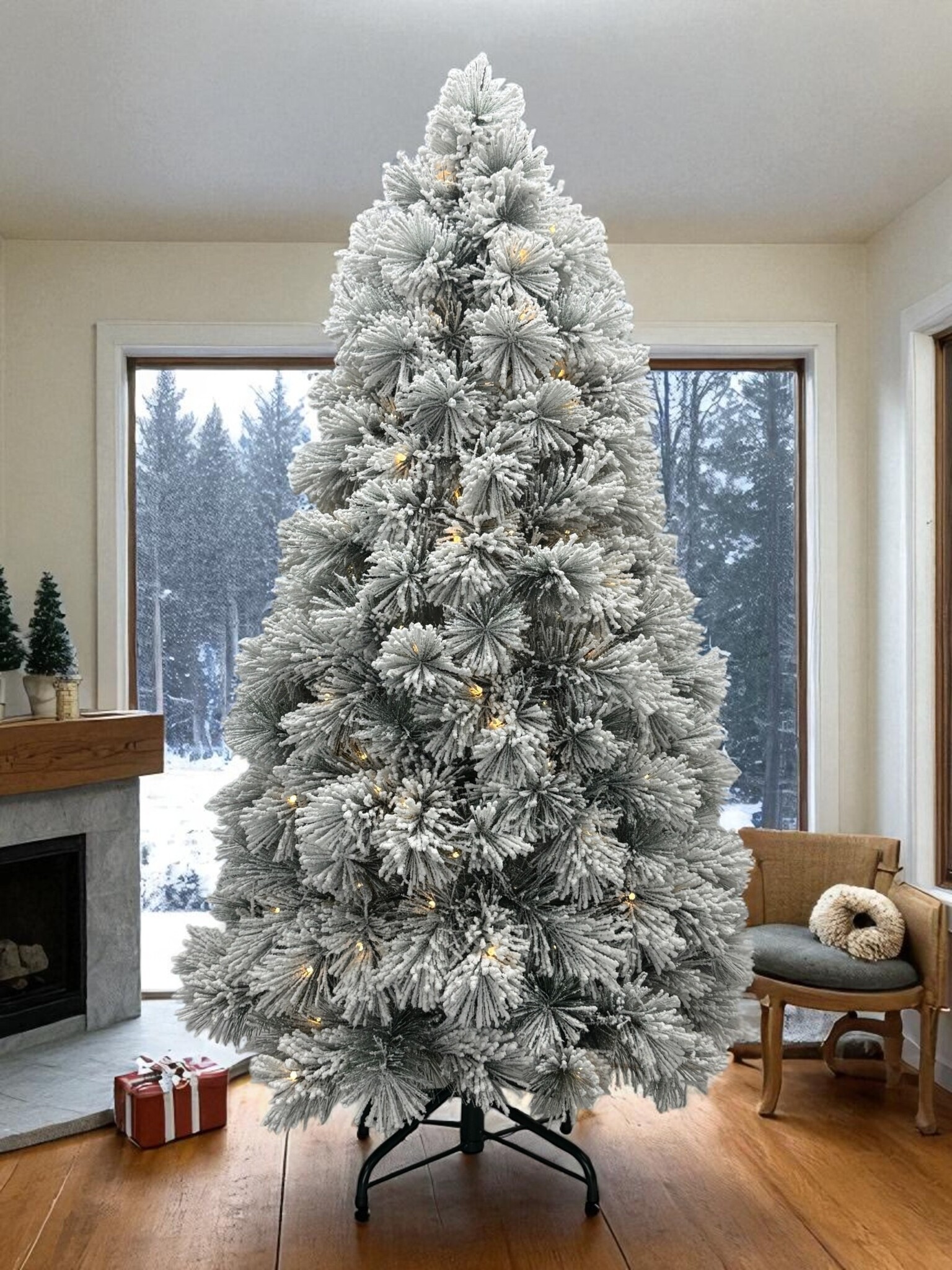 XMS-Trees Kunstkerstboom Fairbanks H180 x Ø94 cm - inclusief LED - met besneeuwde takken - Brandvertragend XMS-Trees Kunstkerstboom Fairbanks H180 x Ø94 cm - inclusief LED - met besneeuwde takken - Brandvertragend