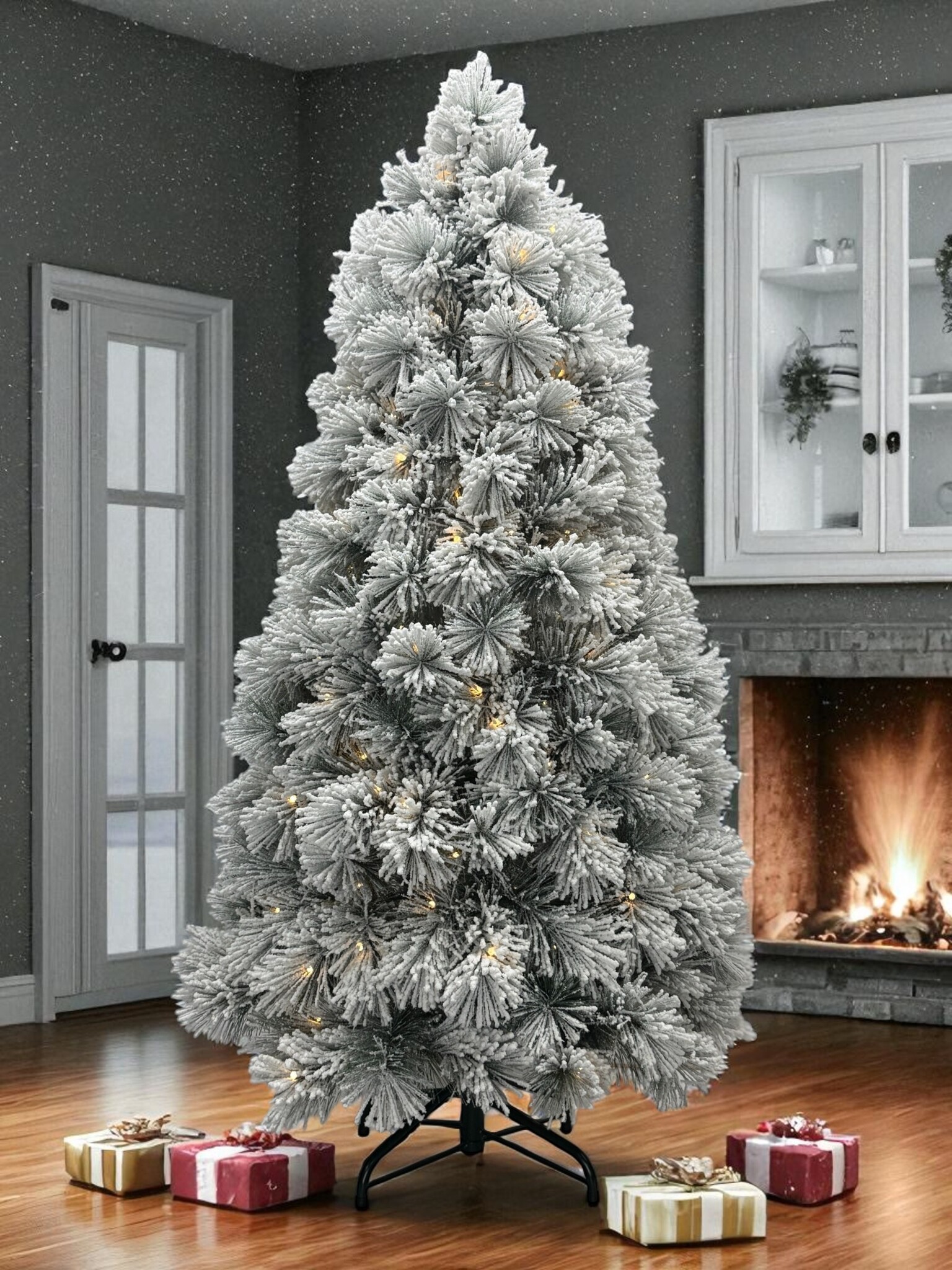 XMS-Trees Kunstkerstboom Fairbanks H180 x Ø94 cm - inclusief LED - met besneeuwde takken - Brandvertragend XMS-Trees Kunstkerstboom Fairbanks H180 x Ø94 cm - inclusief LED - met besneeuwde takken - Brandvertragend