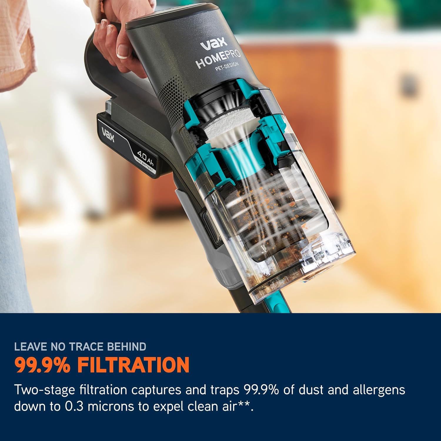 Vax Home Pro Pet-Design Stofzuiger – Draadloos – Zwart/Teal