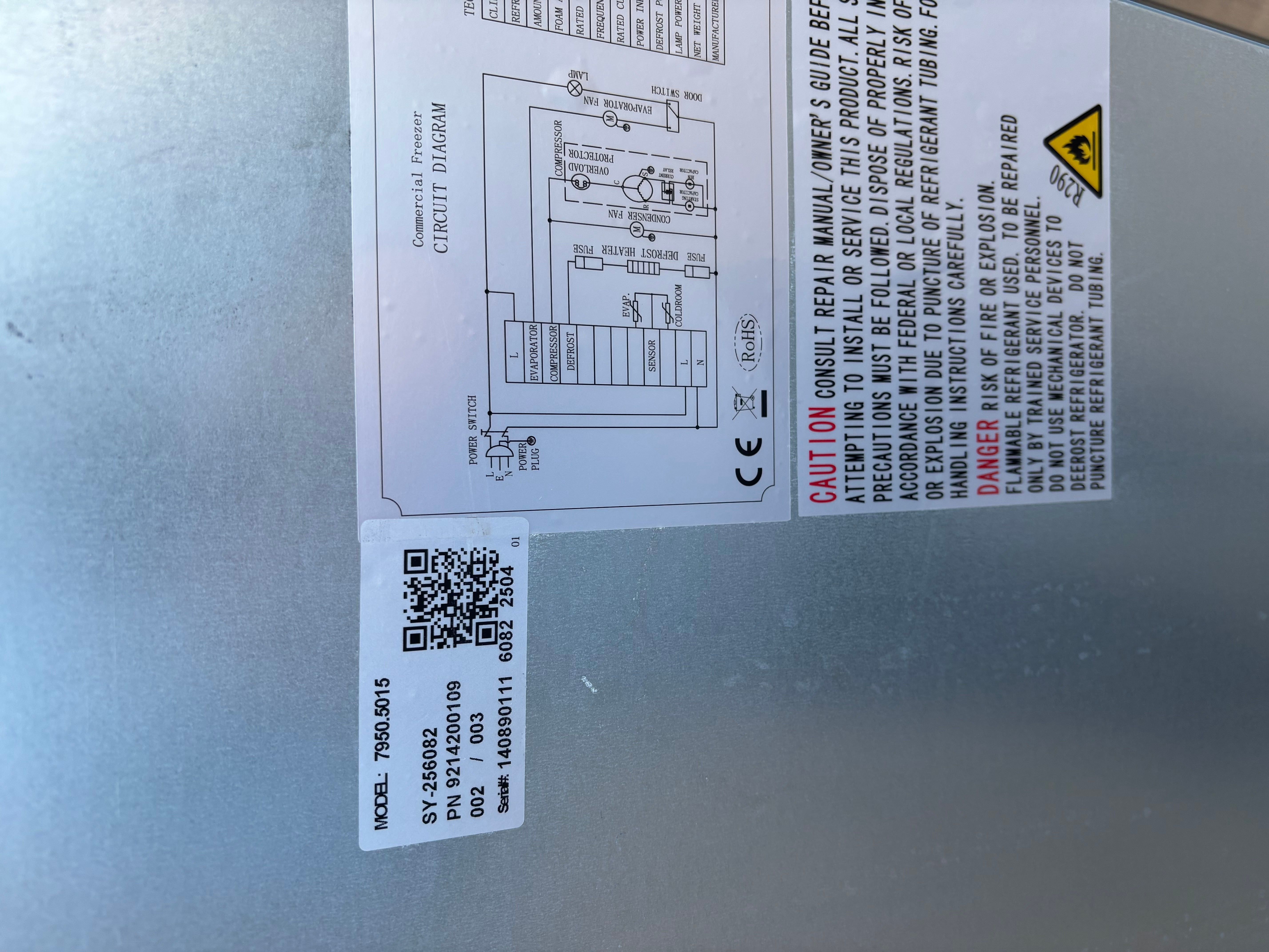 Ecofrost Vrieskast 7950.5015 650L 2/1GN -18/-22°C 74x83x201