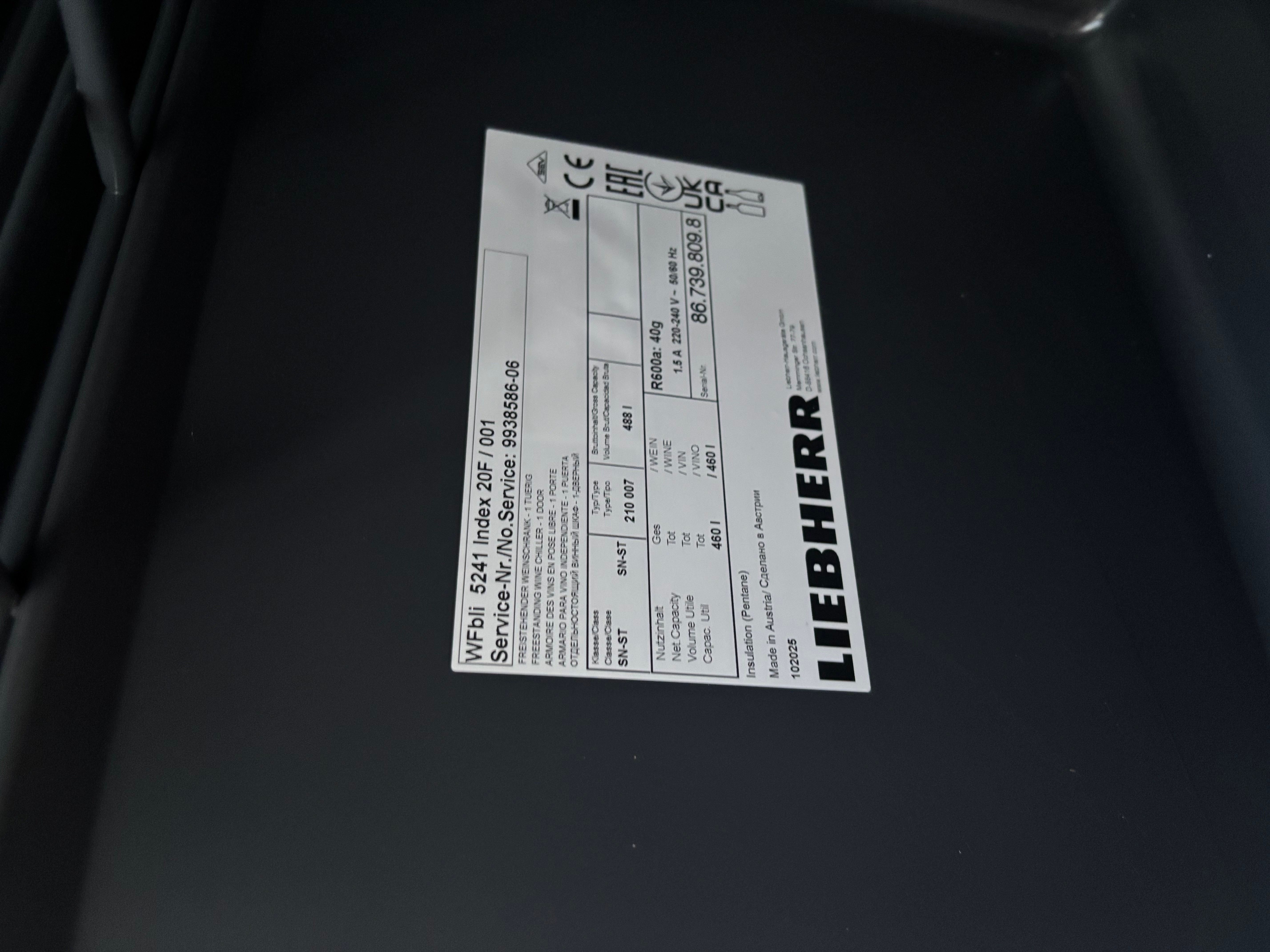 Liebherr Wijnkoelkast WFbli 5241 Index 20F Perfection 188cm Liebherr Wijnkoelkast WFbli 5241 Index 20F Perfection 188cm