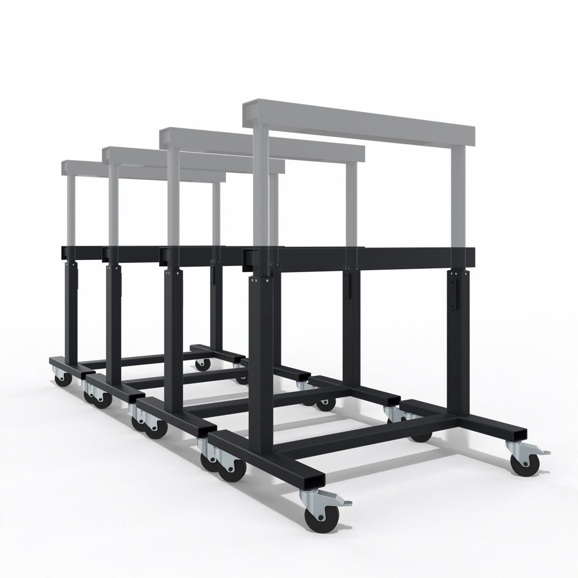 Elektrisch Höhenverstellbarer Unterstellbock COMO-IB-200-10060 | Edelstahlkonstruktion, 200 kg Hubkraft, Optionaler Akku-Antrieb