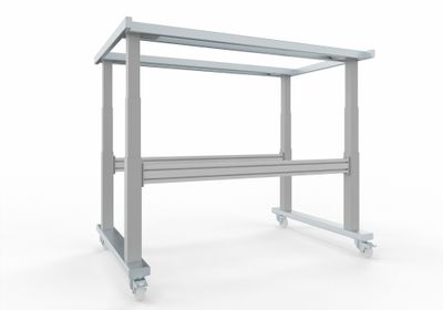 Hochstabiles Schwerlastgestell: MADE IN GERMANY, elektrisch höhenverstellbar mit einer Hubkraft von 400 kg