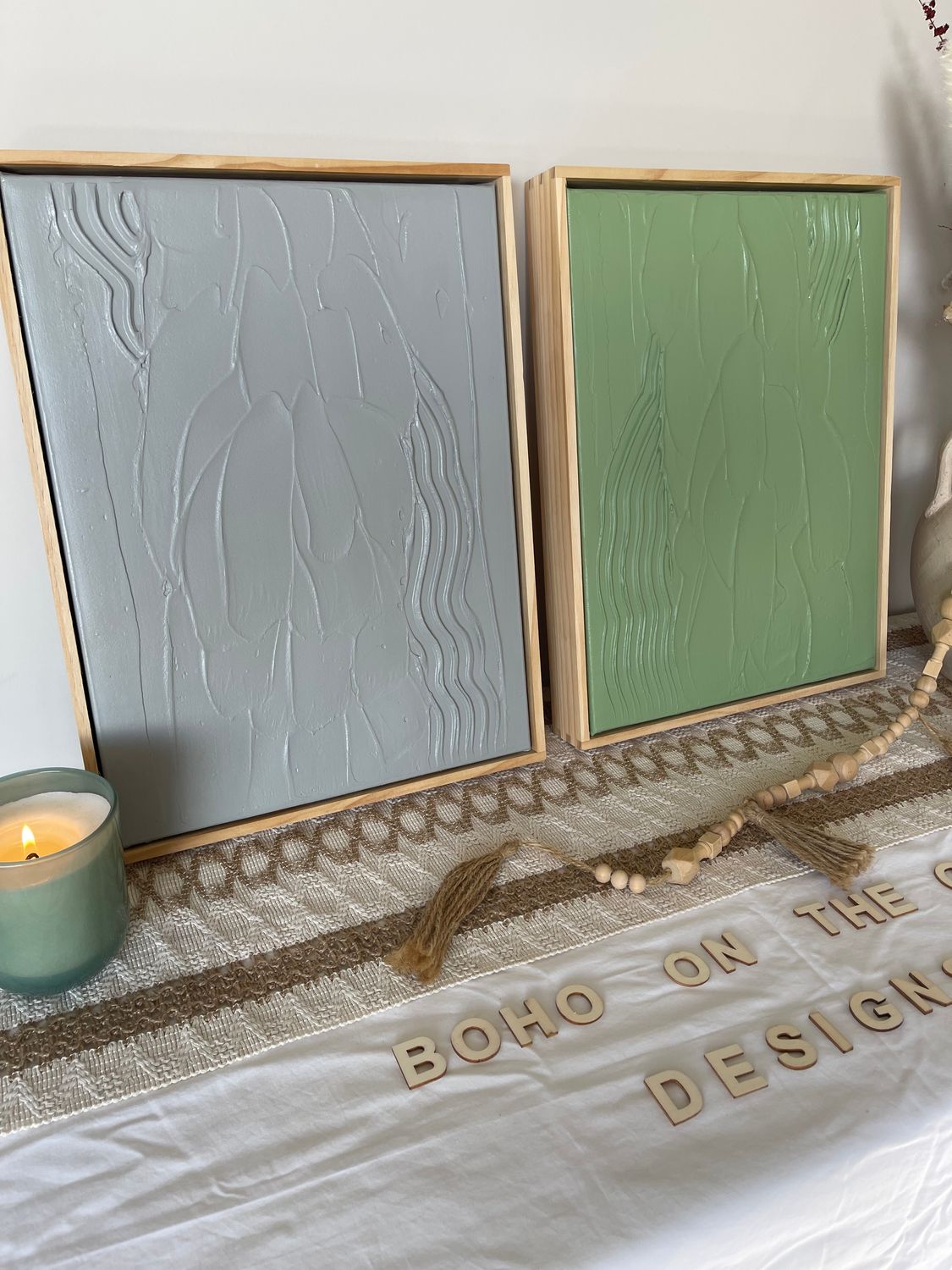 Set of Two Green/Grey