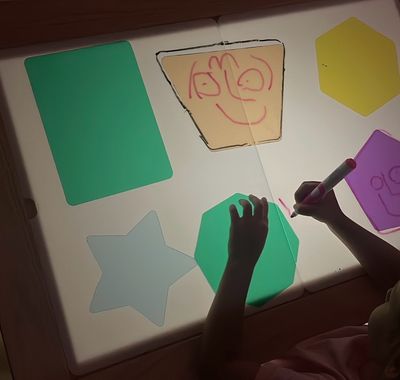 εκμαθηση σχηματων στη φωτοτραπεζα με τα ημιδιαφανα σχηματα