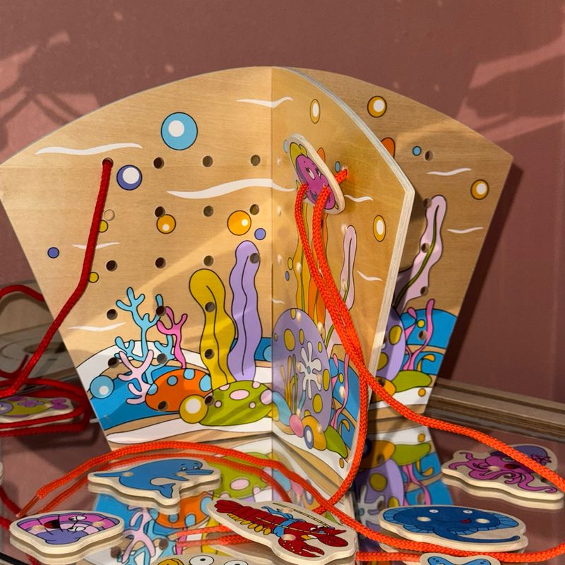 Ξύλινο Σετ Λεπτής Κινητικότητας με Ζώα του Βυθού