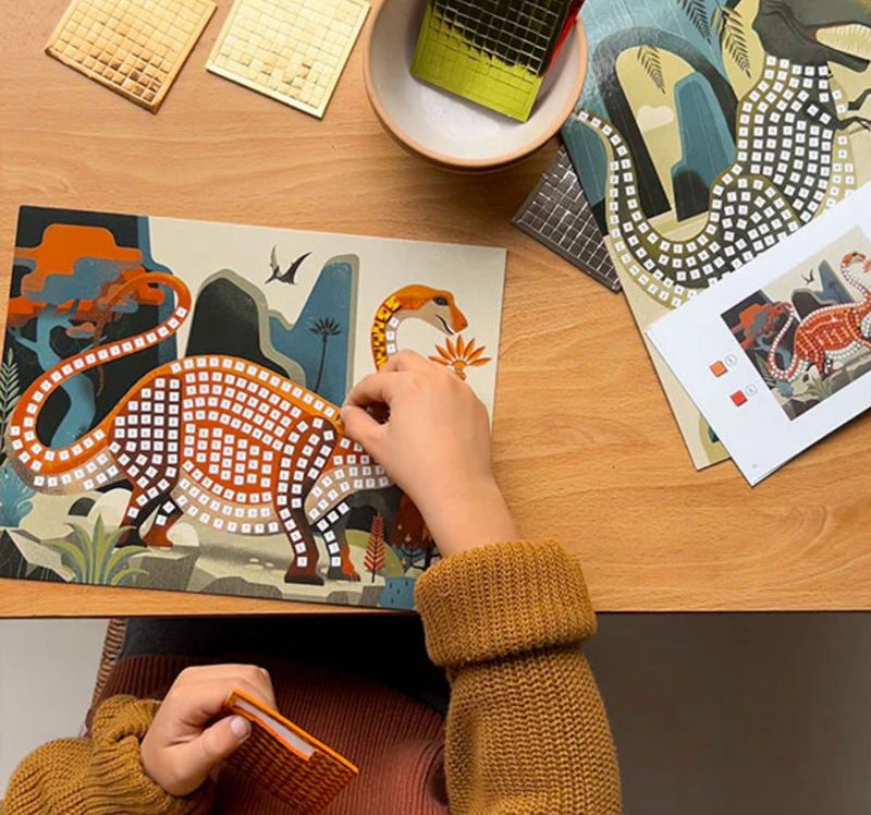 Μωσαϊκό με αυτοκόλλητα μεταλλικό εφέ Δεινόσαυροι