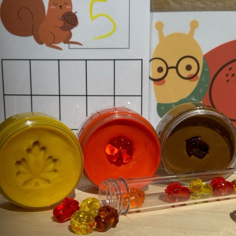 φθινοπωρινό αισθητηριακό παιχνίδι all your senses με πλαστελίνες και ψηφιακό αρχείο