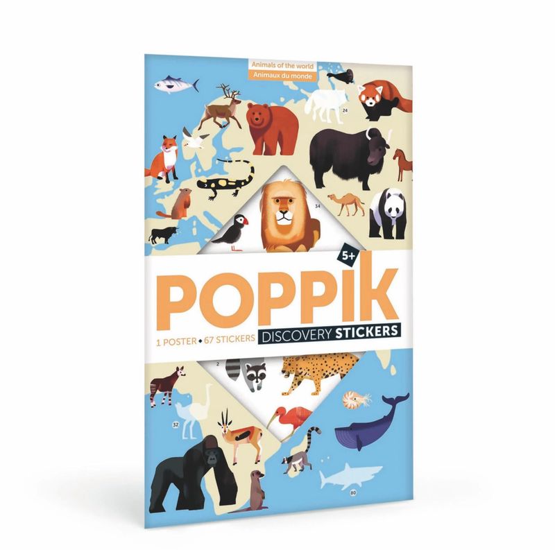 Μεγάλο Πόστερ με 76 αυτοκόλλητα – Ζώα του κόσμου