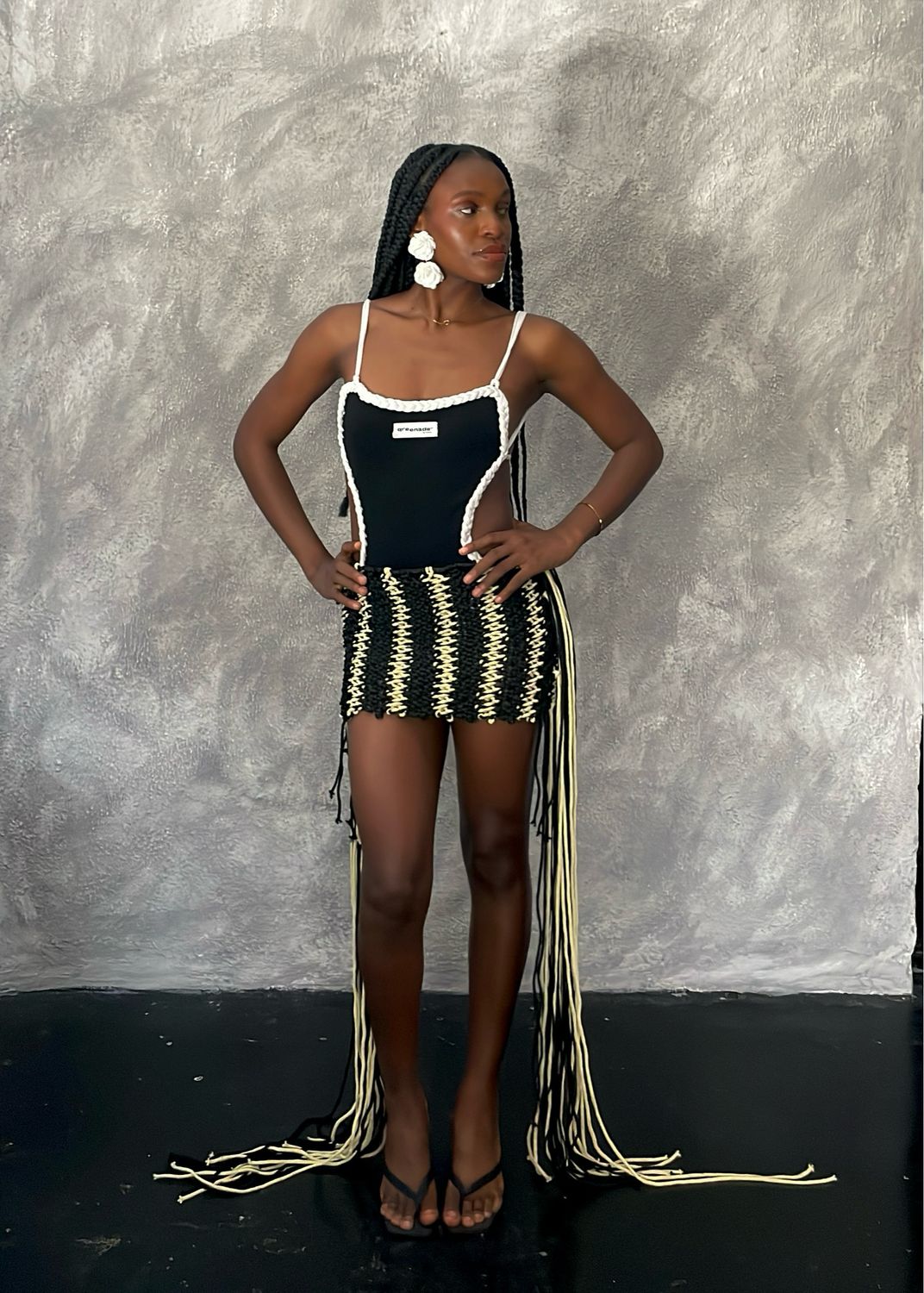 Striped Fringed Skirt