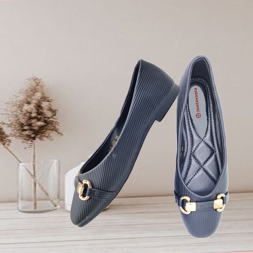 Jootavoota Women Comfortable Flat Ballerina (C18-483), Size: 36, Colour: Black