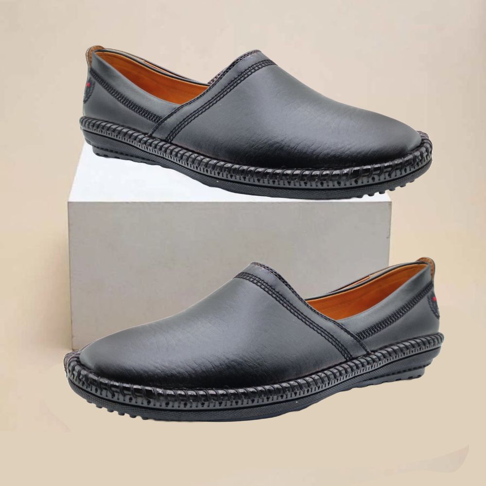 Jootavoota Men Flat Jutti (7726), Size: 7, Color: Black