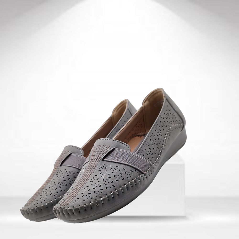 Jootavoota Women Comfortable Flat Ballerina (C12-270), Colour: Grey, Size: 36