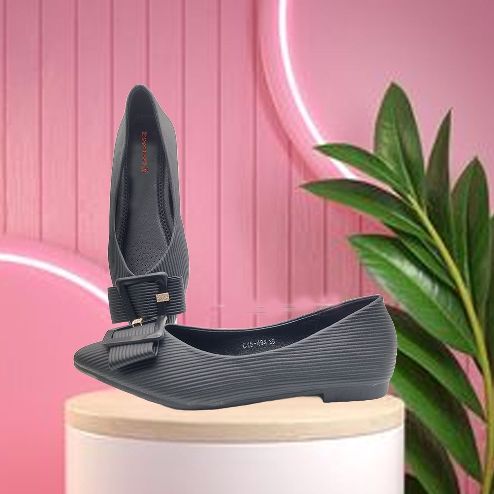Jootavoota Women Comfortable Flat Ballerina (C18-494), Colour: Black, Size: 36