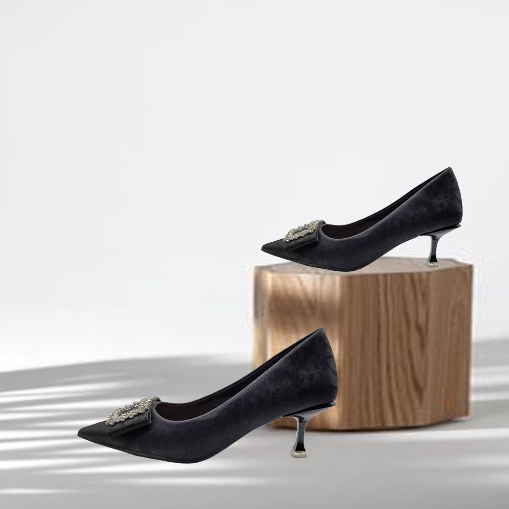 Jootavoota Women Comfortable Heel Ballerina (C18-516), Colour: Black, Size: 36