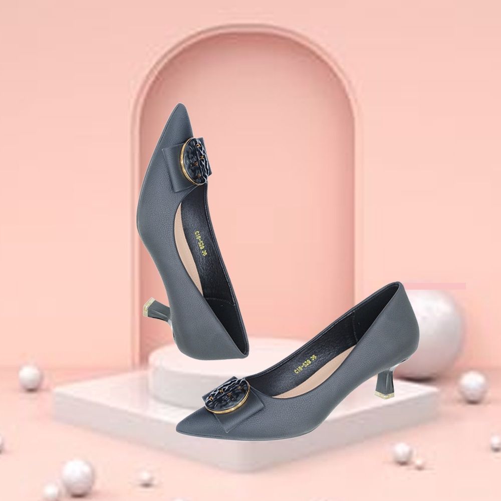 Jootavoota Women Comfortable Heel Ballerina (c18-529), Colour: Black, Size: 36