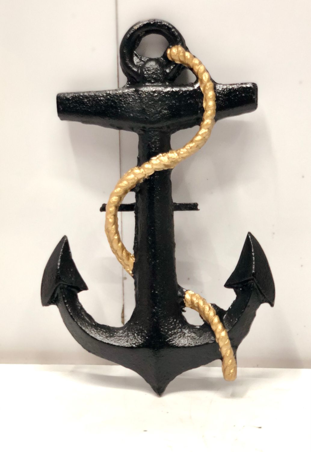 Small Thug Boat Ship Salvaged Replica Iron Metal Black Anchor for Home Decor