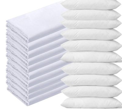PAQUETE 10 SABANAS 10 ALMOHADAS 10 FUNDAS DE REGALO