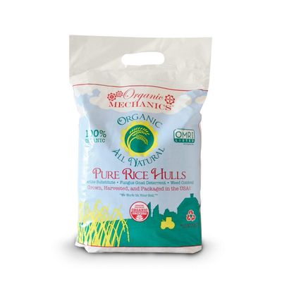 Organic Mechanics, Pure Rice Hulls Perlite Substitute Soil Amendment, Potting Soil