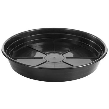 SUNPACK® Premium Saucer - 10in - Round - Black - 10in Diam x 2in D