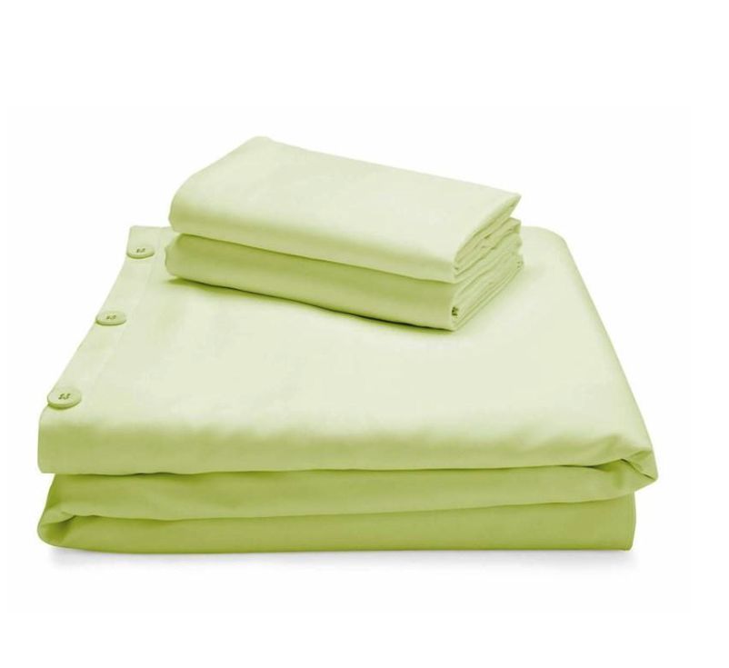 Malouf Rayon from Bamboo Duvet Cover Set, Size: Queen, Colour: Citron