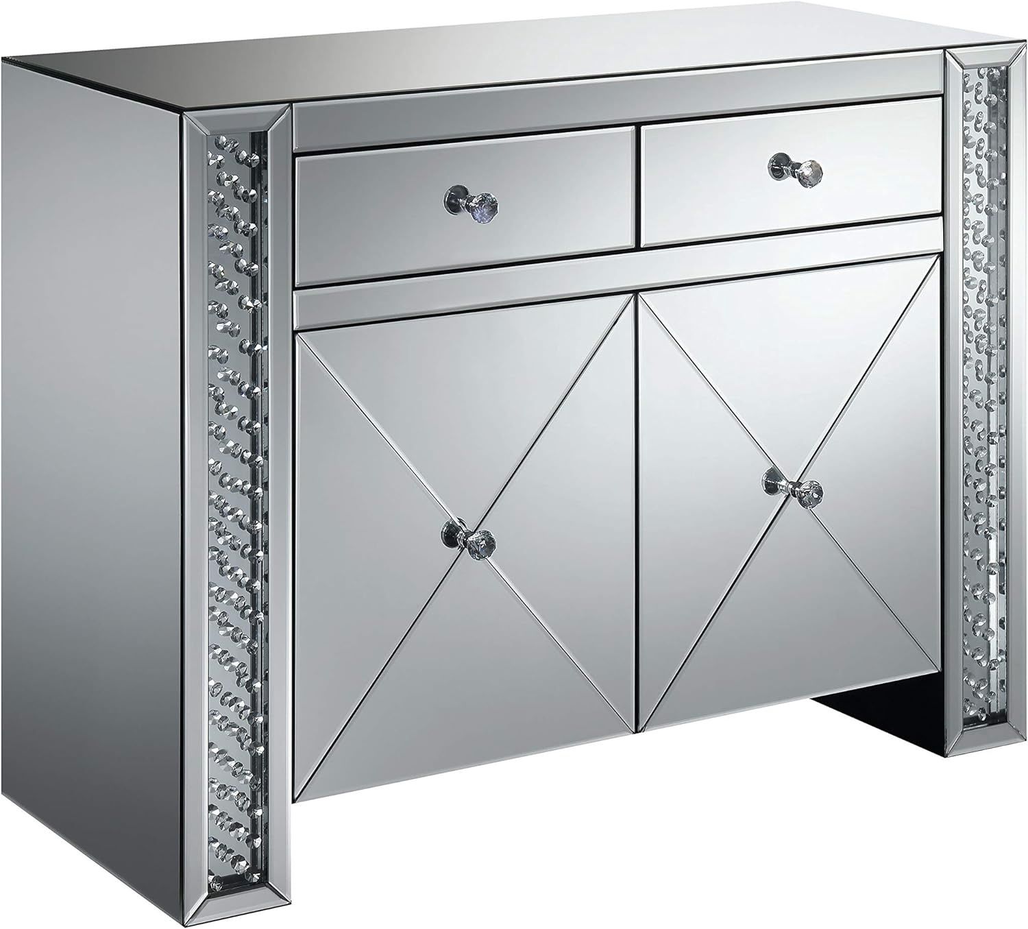 Coaster Accent Cabinet, Mirrored Acrylic Crystal Silver
