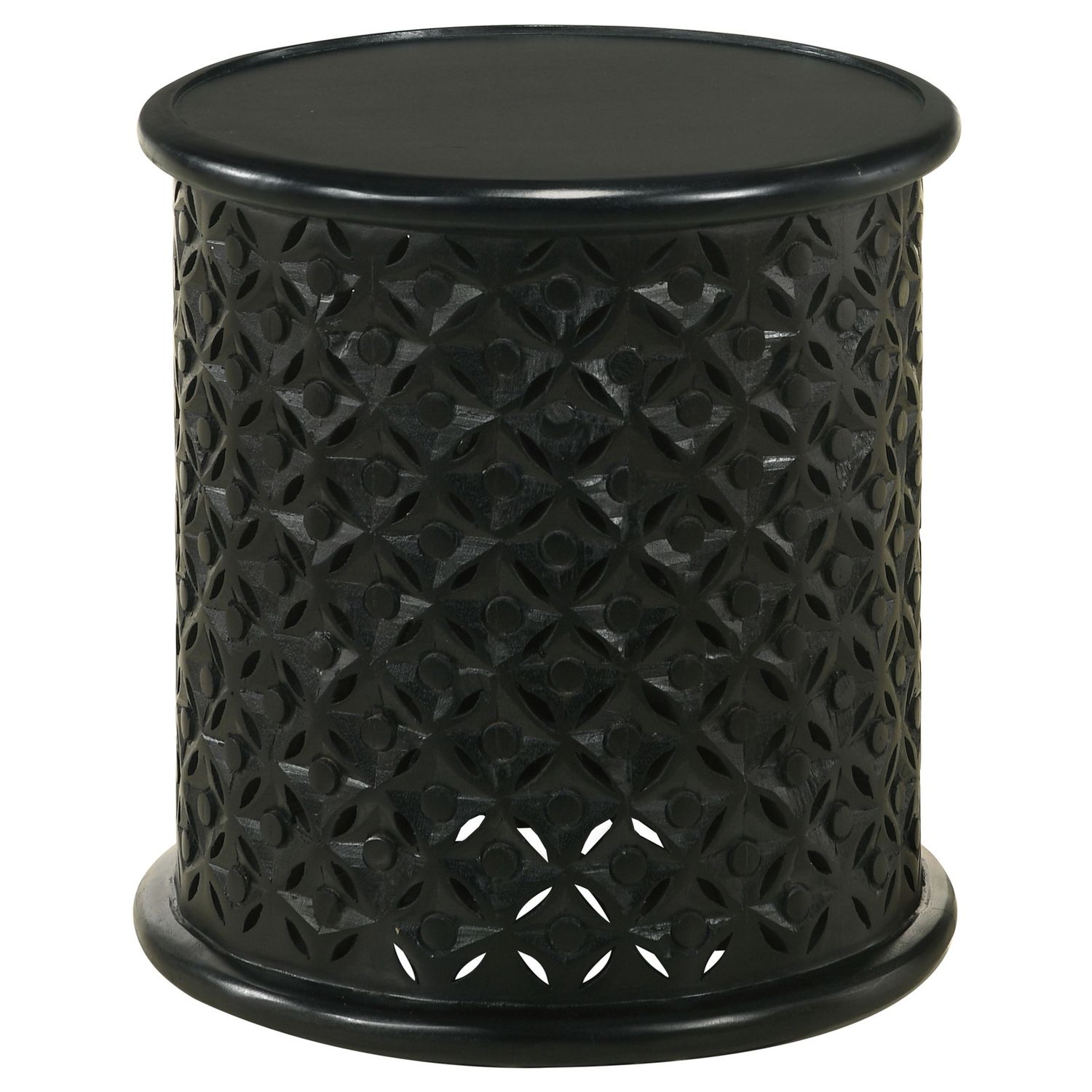 Krish 18&quot; Round Accent Table, Colour: Black