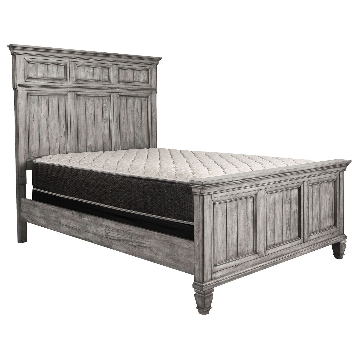 Avenue Panel Bed Grey, Size: Queen