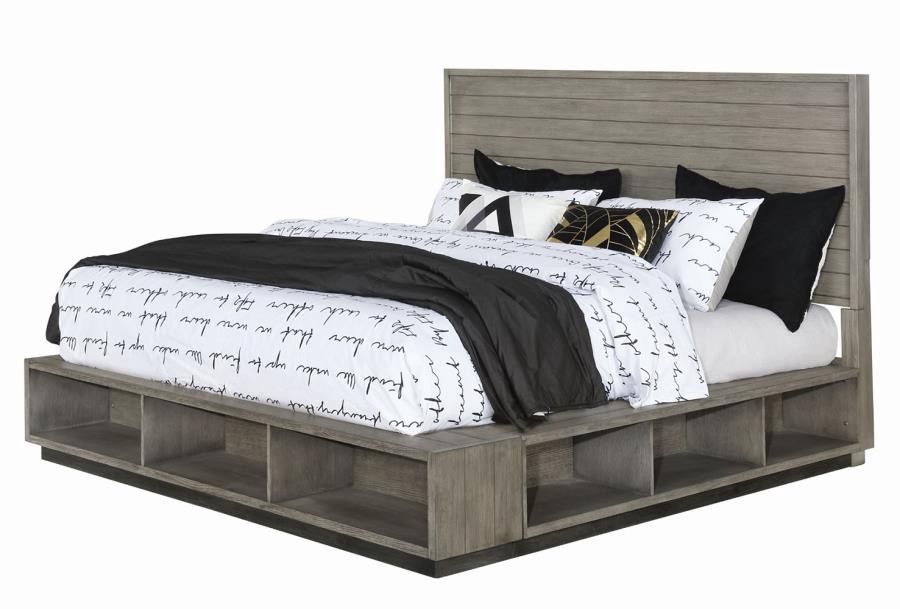 Derbyshire King Platform Bed, Grey Oak