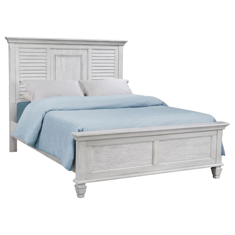 Franco Panel Bed Antique White, Size: Queen