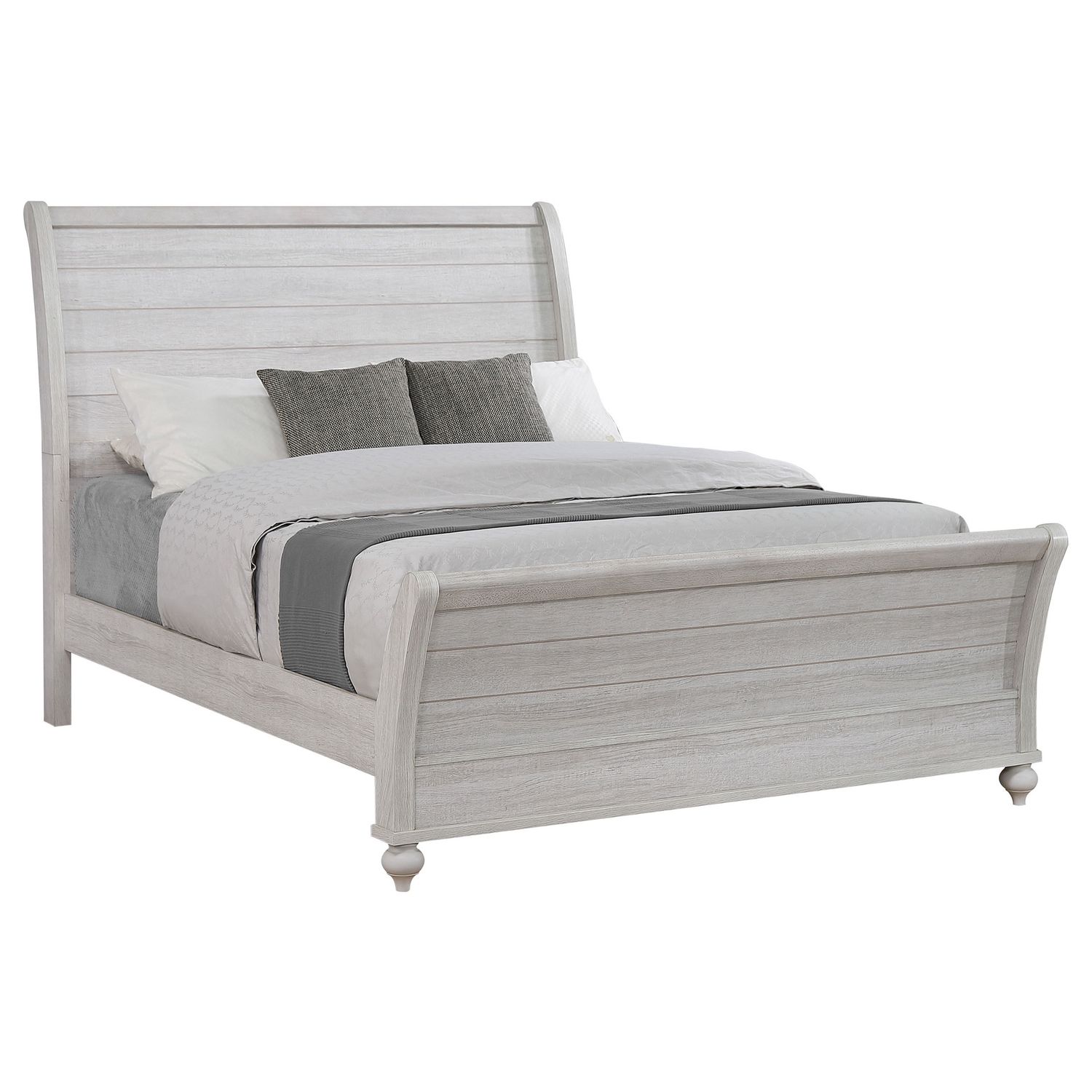 Stillwood Sleigh Panel Bed Vintage Linen, Size: Queen