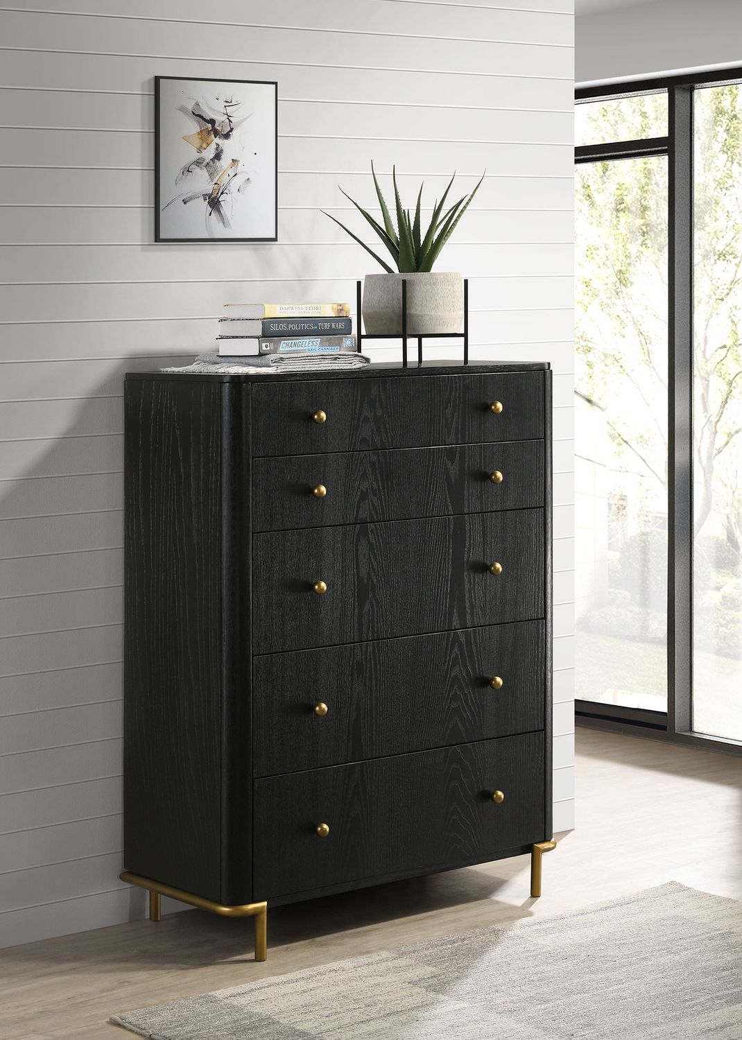 Arini 5-Drawer Bedroom Chest Black
