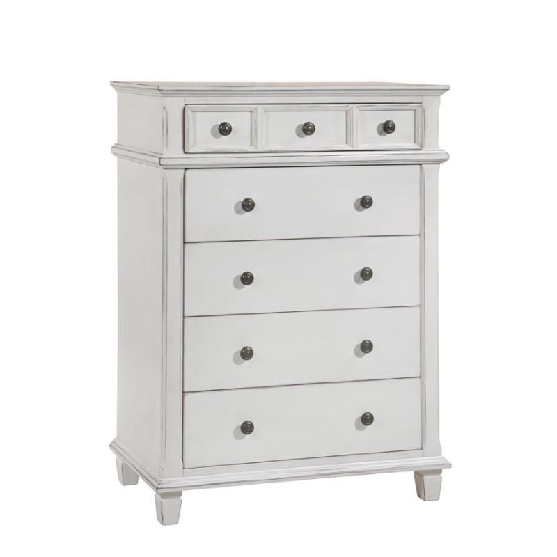 Carolina 5-Drawer Chest in Antique White