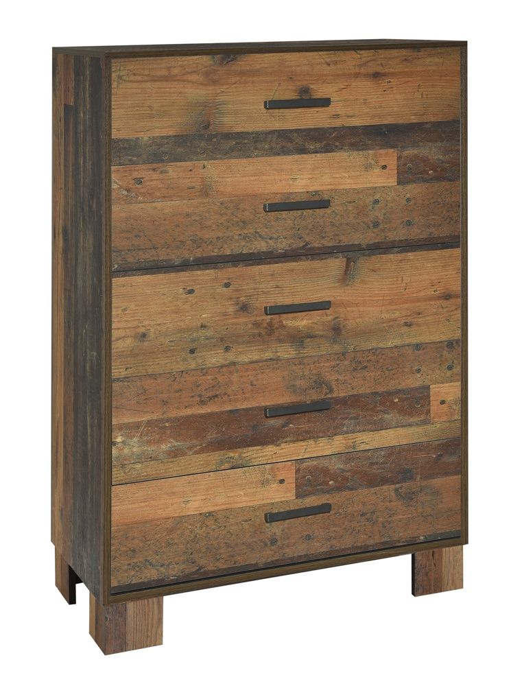 Sidney 5-Drawer Bedroom Chest Rustic Pine