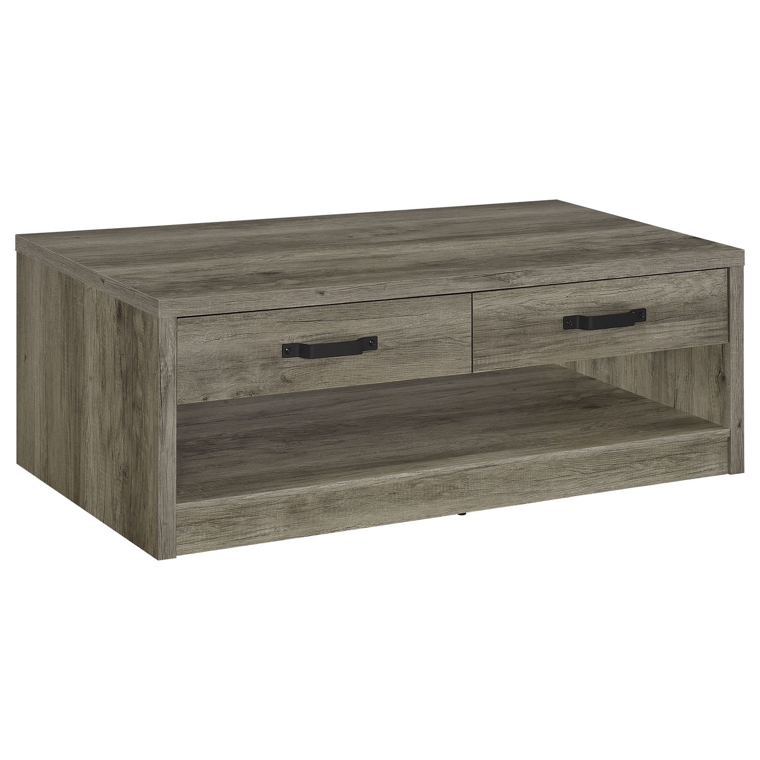 Felix 2-Drawer Rectangular Engineered Wood Coffee Table Grey Driftwood