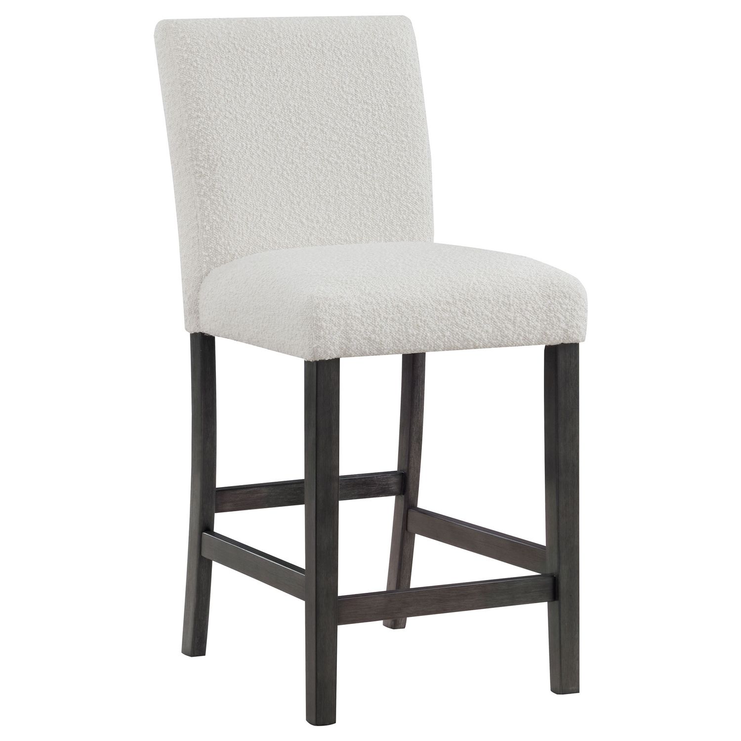 Alba Boucle Upholstered Counter Height Dining Chair (Set Of 2), Colour: White